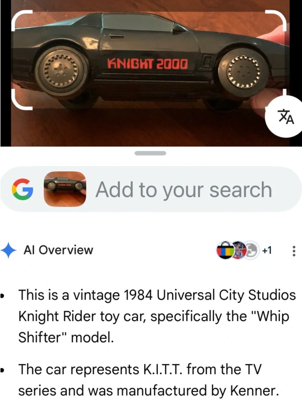 The 1984 Knight Rider TV Show, KITT, The KNIGHT Rider 2000 Toy Car Collectible